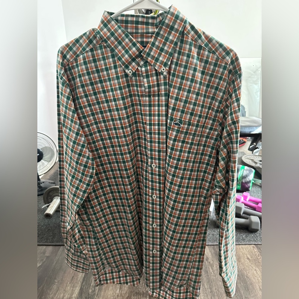 Fish hippie long sleeve button up. Size large. Dressy shirt